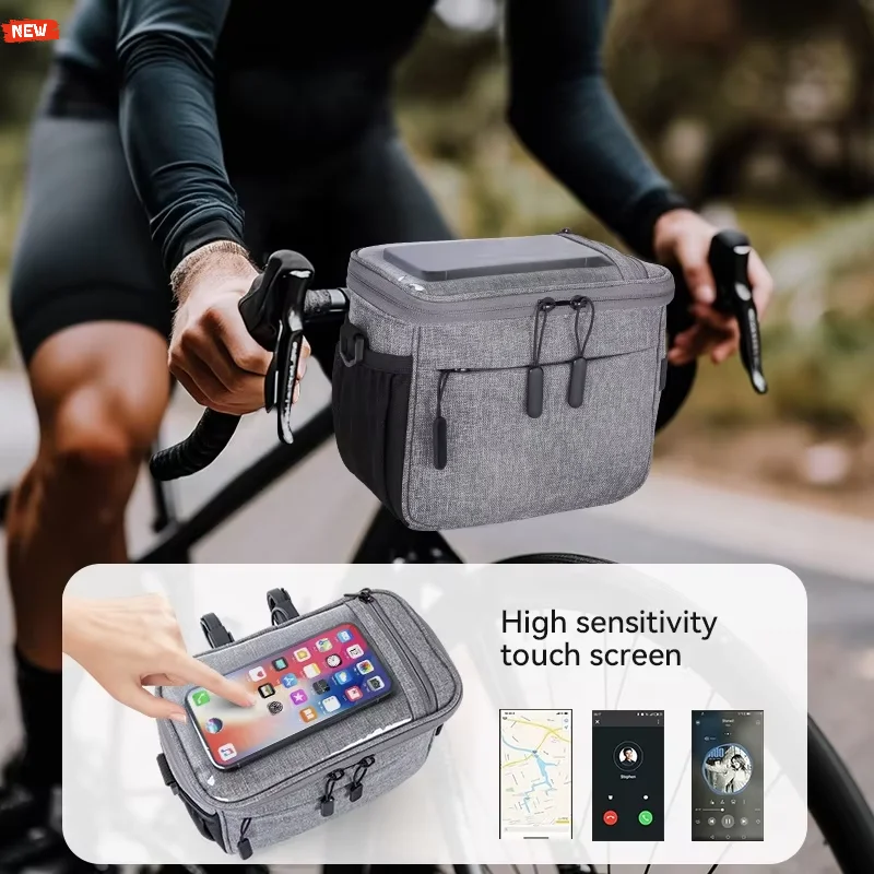Customized Outdoor Cycling Waterproof Front Accessory Bag, Handlebar Bag With Shoulder Strap_voghion.com