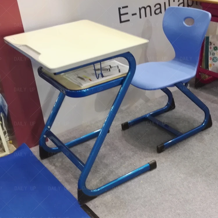 Cheap Price School Furniture Plastic Popular School Desk and Chair Double seat school desk and chair set