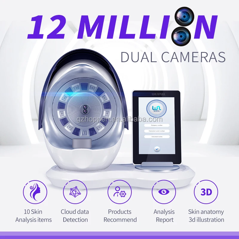 Professional Facial Skin Analysis Machine Magic Mirror 3D Skin Analyzer Best Skin Detection UV RGB System