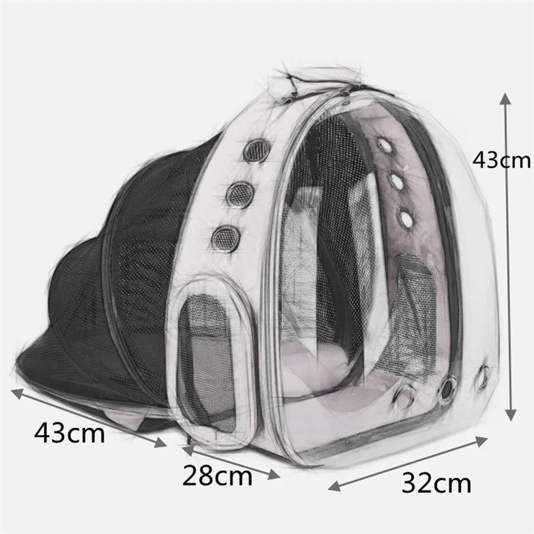 product hot sale portable back expandable cat carrier backpack for cats small puppy cat bubble shape backpack space capsule bag-49