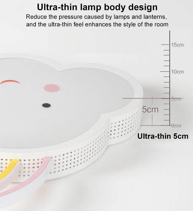 Nordic minimalist modern wrought iron kid bedroom study ceiling lamp with remote control