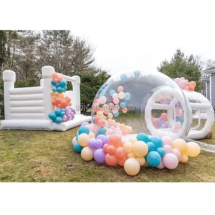 High Quality clear Pit Soft Play Equipment 10x10 Bounce House With Large Glass Ball Pit