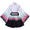 2239 Short Maid Dress with Shinobu Butterfly Design (Kimono Obi Belt with Large Bow)