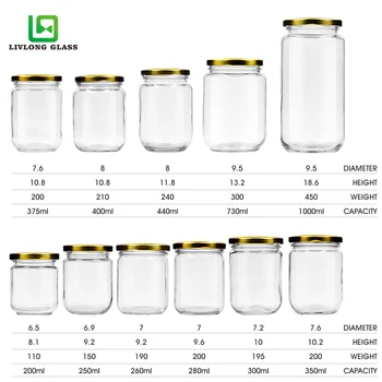 Storage Pickles Jar For Food 100ml / 150ml / 200ml Small Round Glass ...