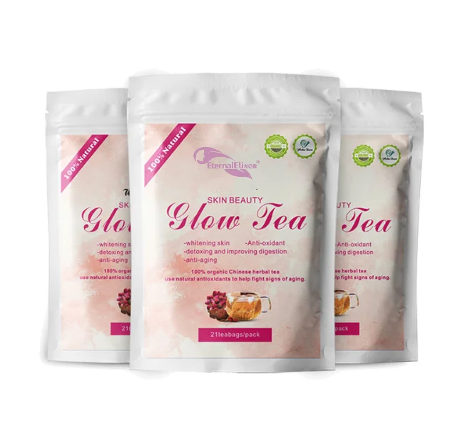 Private Label 10 Days Glowing Tea Strong Whitening Spot and Fading Chinese Tea for Skin Beauty Green Tea Extract Fat Burner