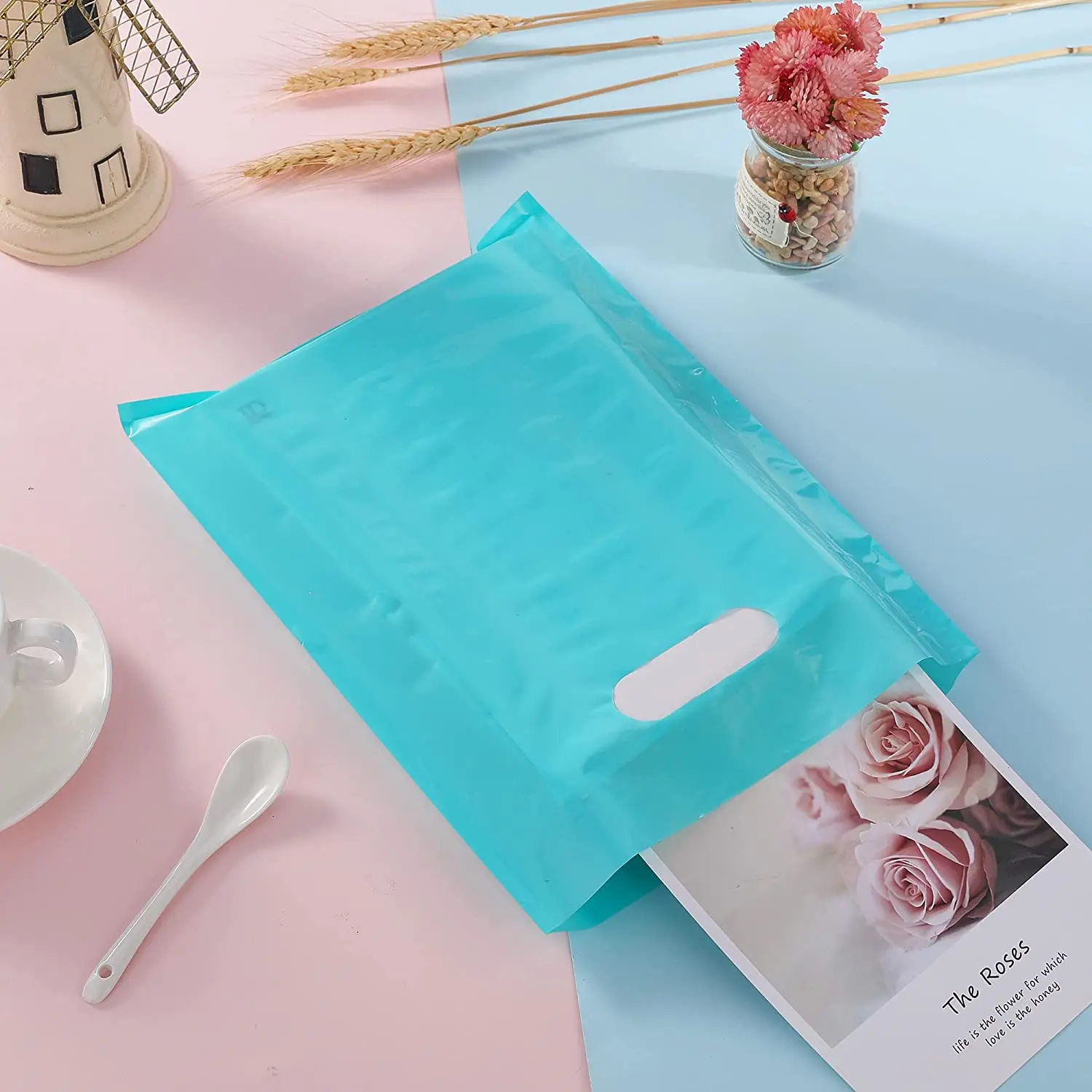 Ecofriendly Clear Glossy Merchandise Bags Plastic Retail Shopping Bags