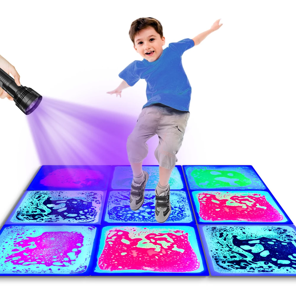 9PC Chinese Online Market 2024 Therapy Sensory Deprivation Board UV Activity Liquid Floor Mat For Autistic Children