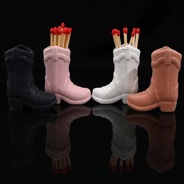 Ceramic Cowboy Boot Match Holder with Striker Australia