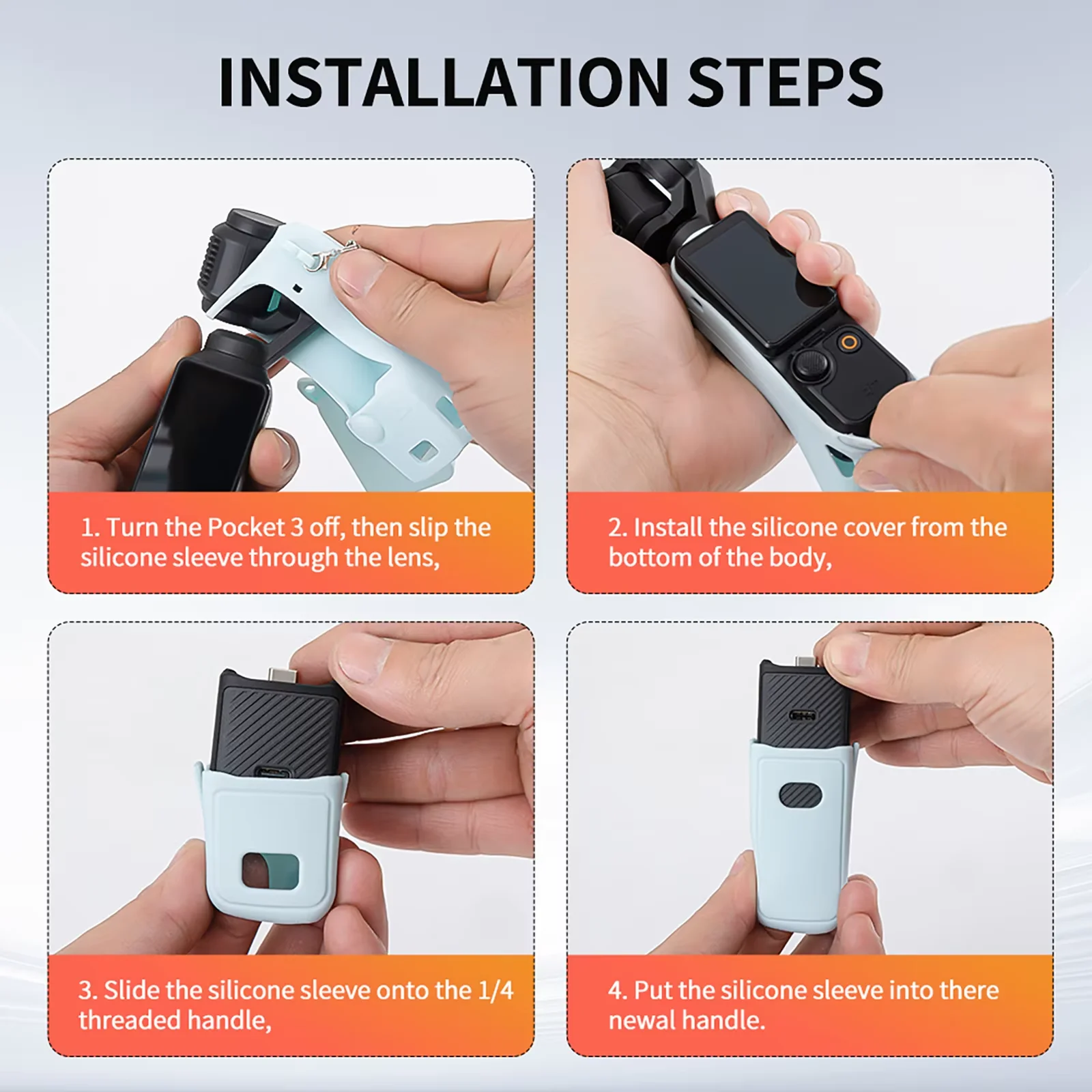 product sleeve protective cover lens protector compatible with vlogging for dji osmo pocket 3 scratch resistant skin-8