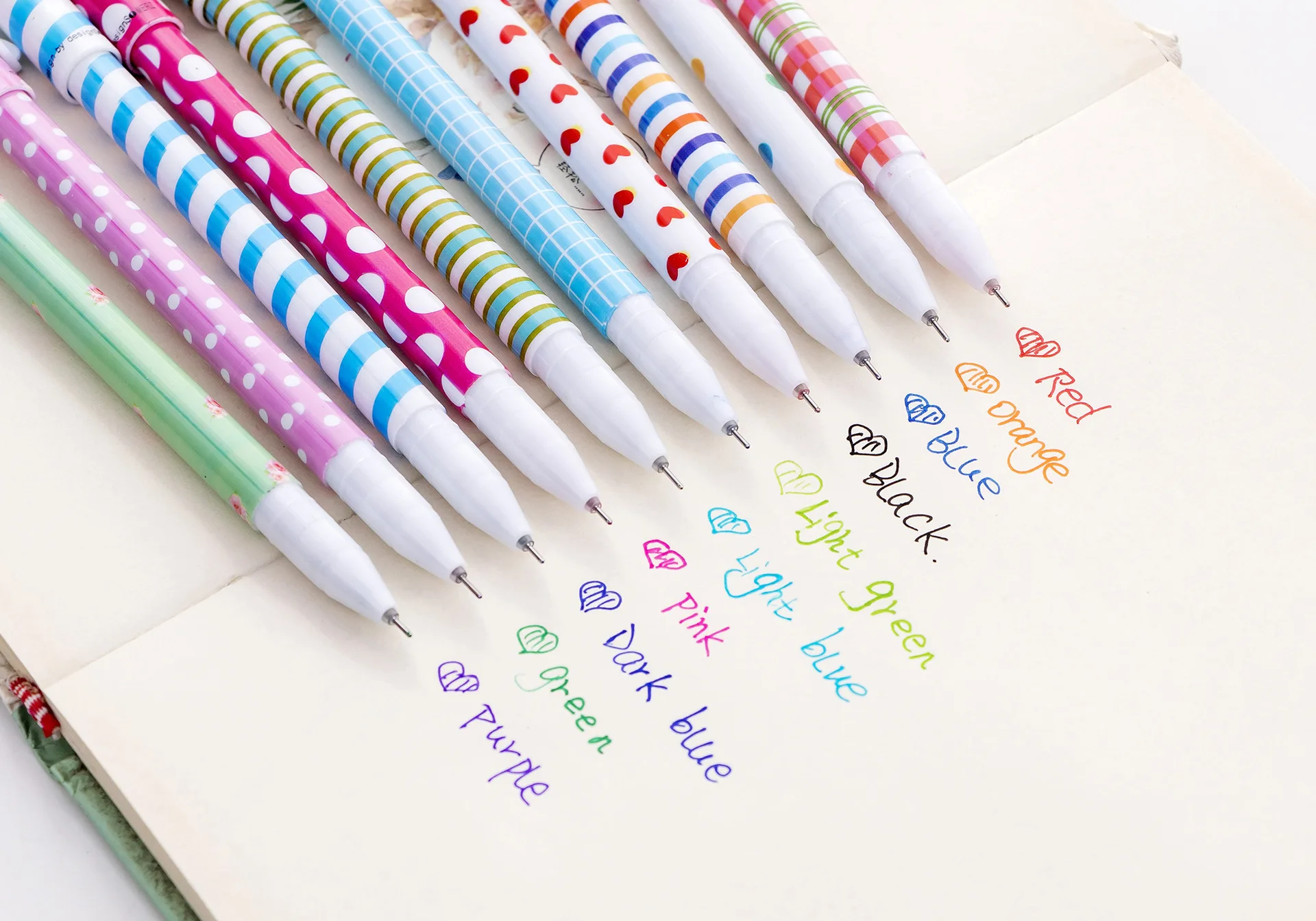 10pcs Colorful Life & Pieces 0.38mm Ball Point Pen