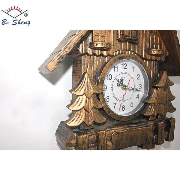Whole Point Out Window Time Muted Bronze  Wall Clock Living Room Creative Wall Clock Antique Cuckoo Wall Clock