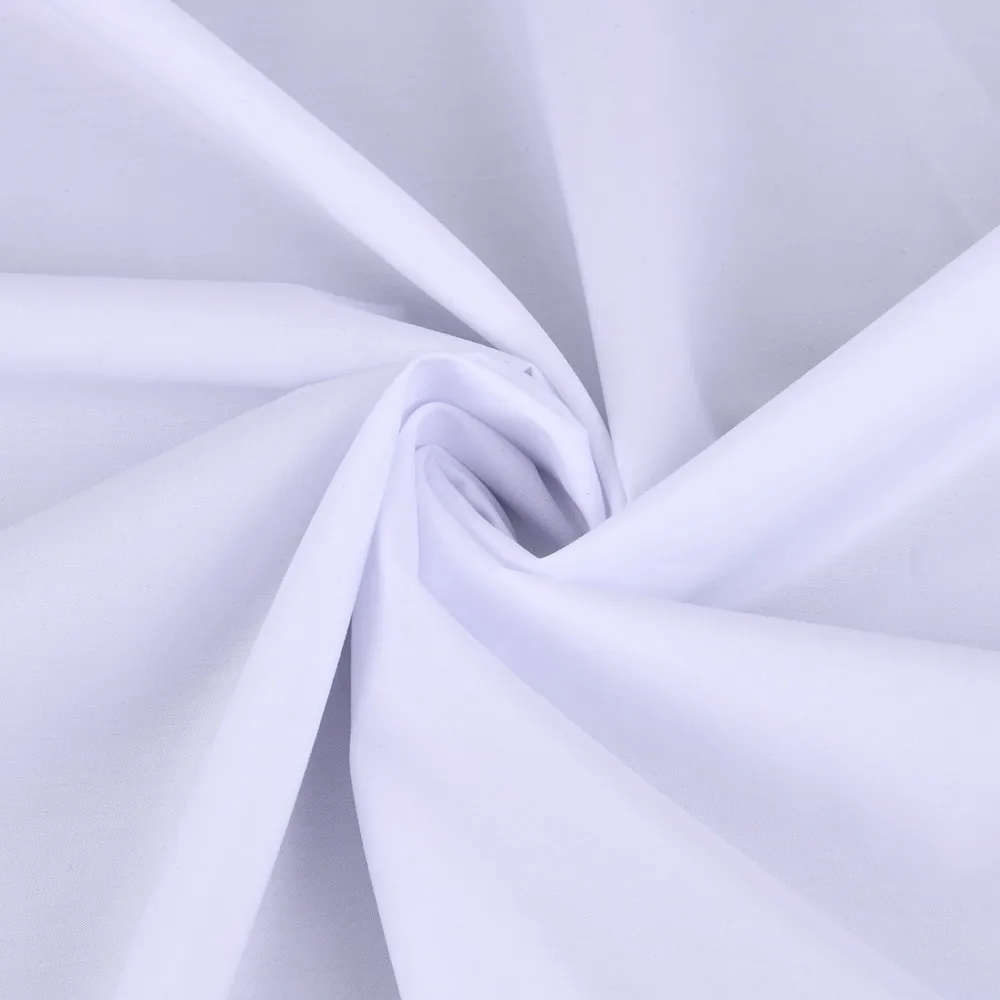 White 85 Polyester 15 Rayon Tr Fabric For Arab Thobe In Flat Roll Kandora Fabric Muslim Men's