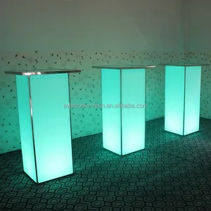 LED Cocktail Table Multicolored Luminous Waterproof Acrylic Commercial Furniture High Boy for Living Room Hotel Rental
