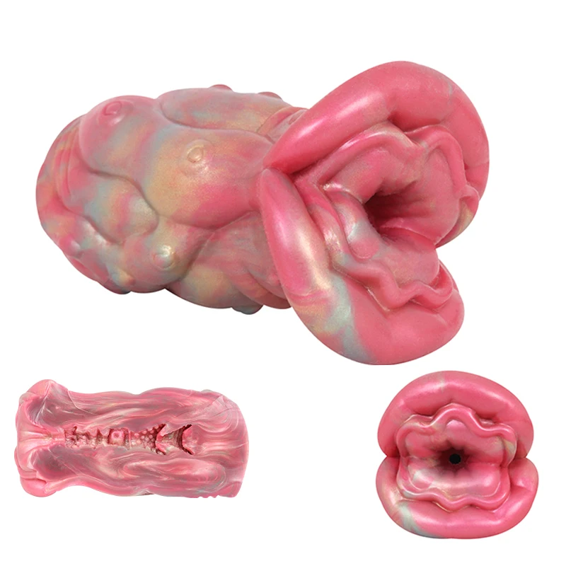 Realistic Male Monster Pocket Pussy Masturbator 3D Vagina Manual  Masturbator Cup Pocket Pussy Liquid Silicone Sex Toy for Men