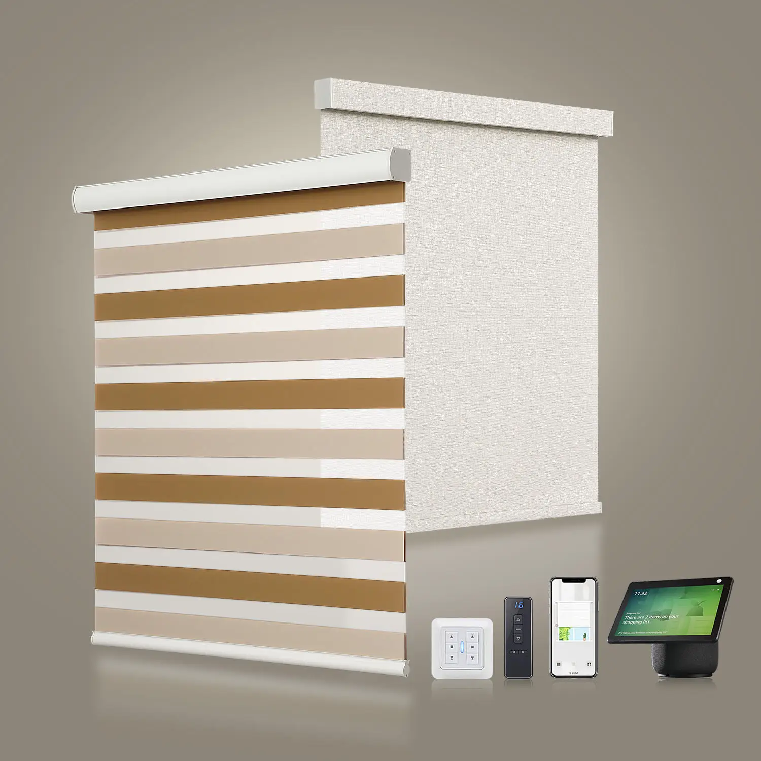 Wholesale Ready Made Factory Blackout Electric Shades Motorized Zebra