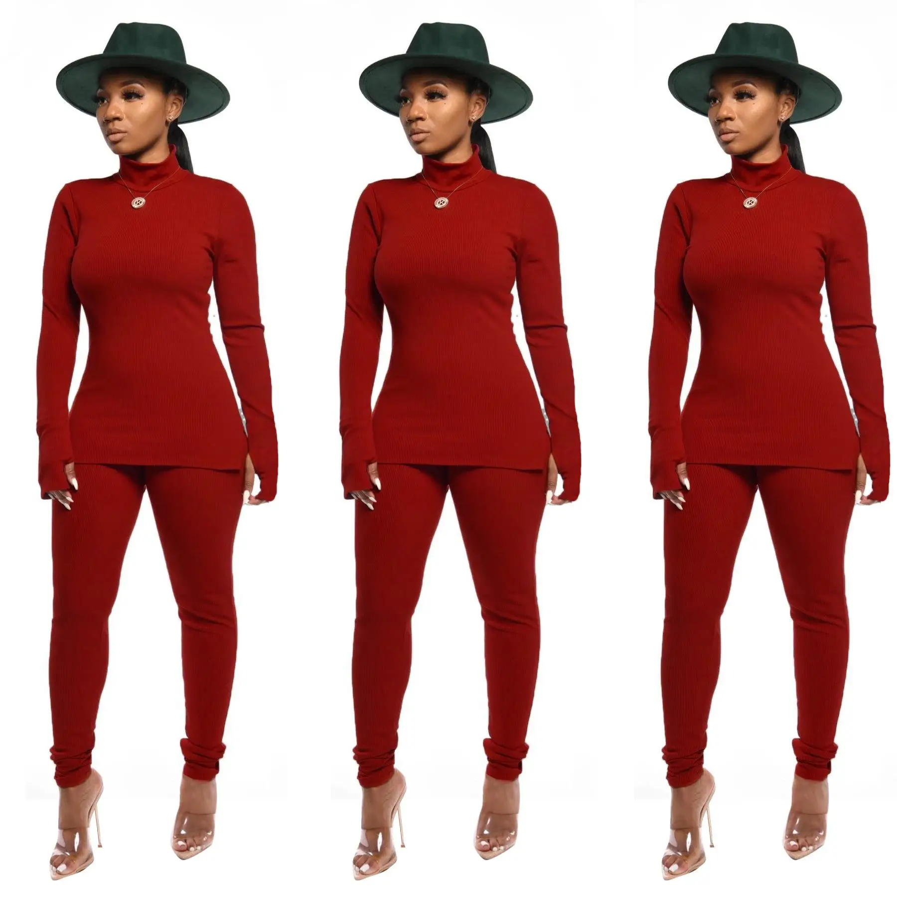 Latest design 2021 spring casual long sleeve solid Crop Top Leisure vendor clothing 2 Piece Set Women  business  uniform suit