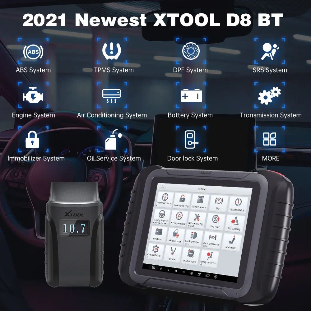BICストアXTOOL D8BT Car Scan 31 All Services, Coding, Tool, $600 Control,  Scan, Value 3-Year ECU System Diagnostic Updates Newest, 2022 Key  Bi-Directional