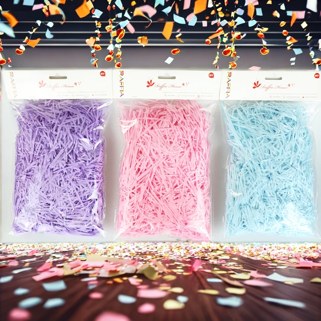 Multicolor Raffia Shredded Paper Crinkle Tissue Decorative Gift Box Wedding Confetti Filler