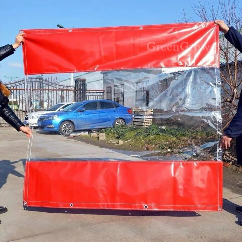Customized Splicing Transparent Tarpaulin Zipper Style Stall Snack Street Store Car Wash Shop Enclosure Outdoor Curtain Canopy