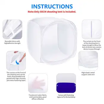 Neewer 40x40cm Photo Studio Shooting Tent, Foldable Light Cube, Diffusion Soft Box, 4 Color Backdrops for Photography detail image