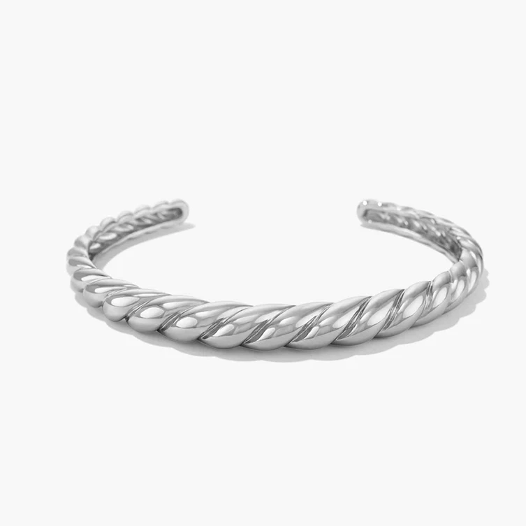 ゴールドメッキ925スターリングシルバークロワッサンD meカフ