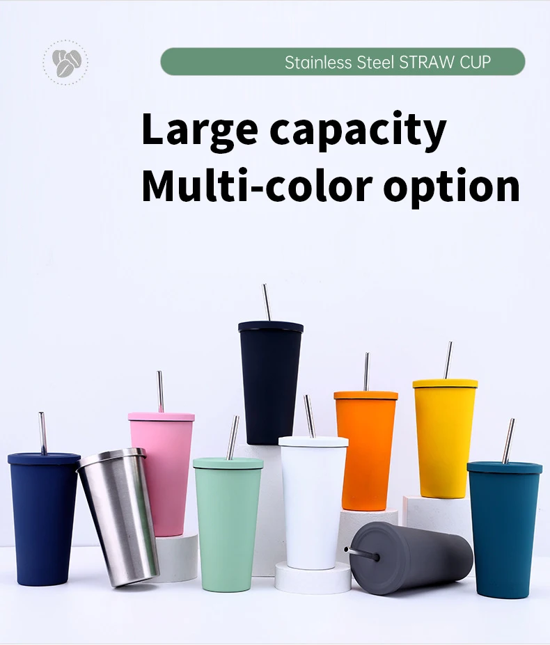 Custom regular tumbler with straw coated vacuum insulated stainless steel tumbler cups coffee mugs travel mug stainless steel