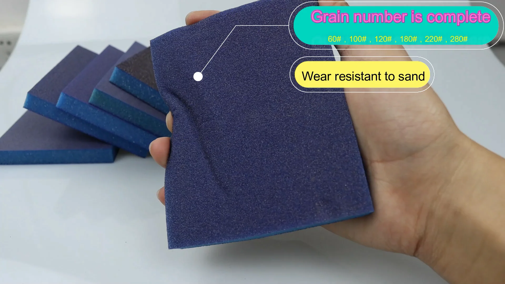 Hand Polishing Sponge Foam Sanding Blocks Abrasive Grinding Polishing Sandpaper Sponge Pad For