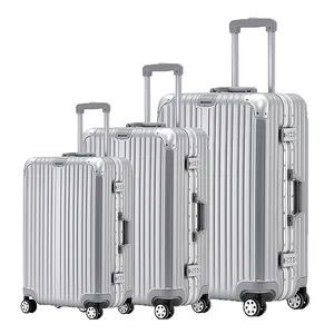 Customized 20-inch 26-inch 29-inch Carry-on Trolley Bags Full Metal All Aluminium Luggage Spinner Caster Aluminium Frame Closure