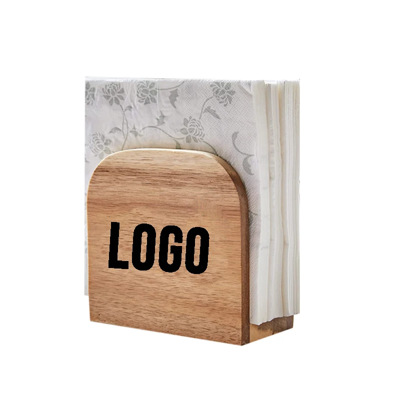 Tissue Rack For Table Acacia Wooden Napkin Holders For Kitchen Rustic