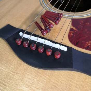 Musiin Acoustic Guitar Bridge Pins - 6 Piece Pure Copper String Pegs Replacement Set In Red