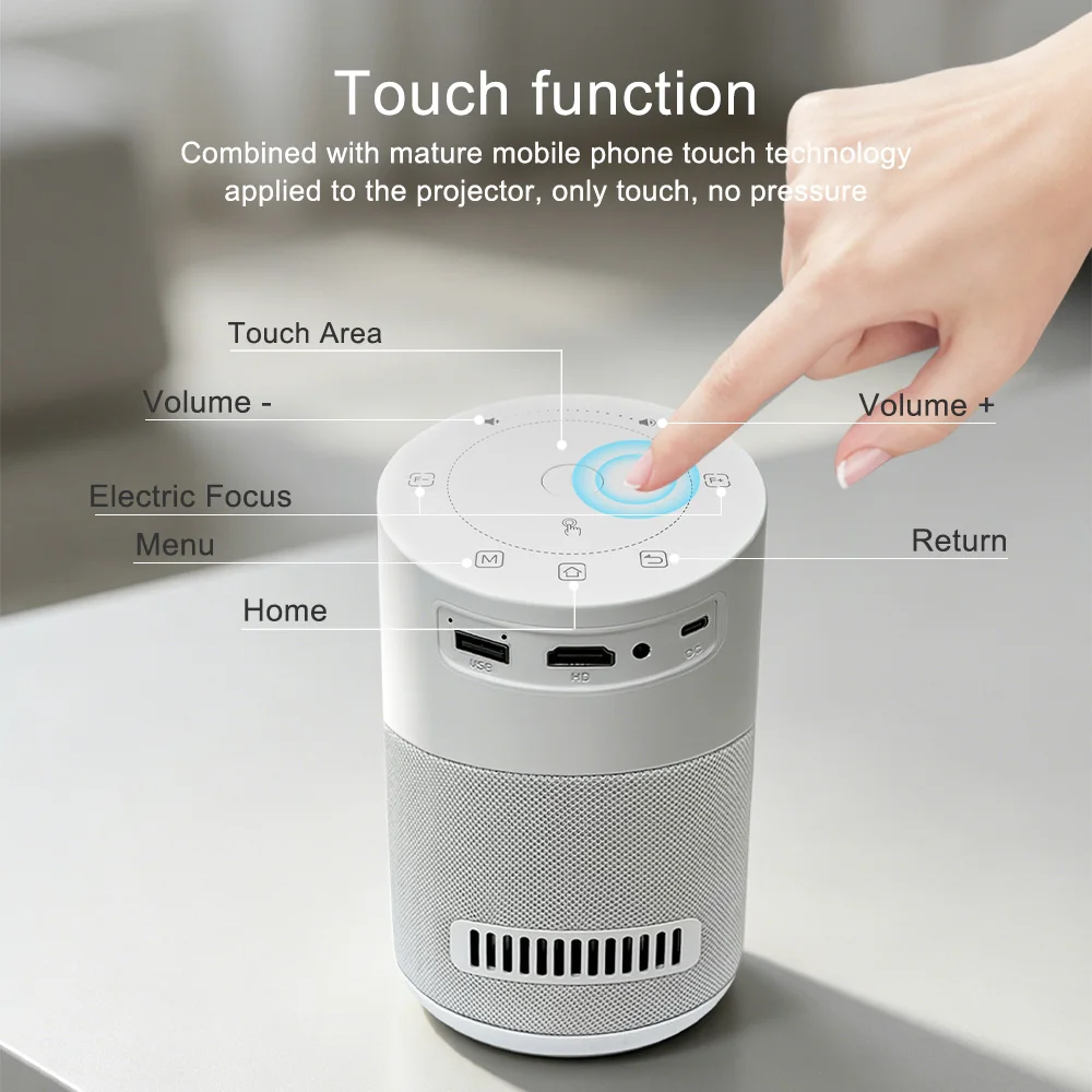 Factory Direct Portable WiFi6 LED Projector 4K Outdoor Mini Android 14 720P Built-in 3200mAh Battery Smart LCD 170 ANSI Lumens 3 Factory Direct Portable WiFi6 LED Projector 4K Outdoor Mini Android 14 720P Built-in 3200mAh Battery Smart LCD 170 ANSI Lumens - Image 3