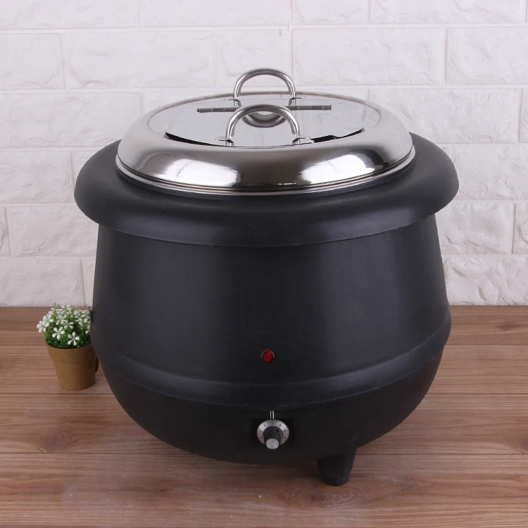 13 Liter Hotel Buffet Electric Soup Warmer Stainless Steel Food Warmer Electric Heating Food Soup Pot_0