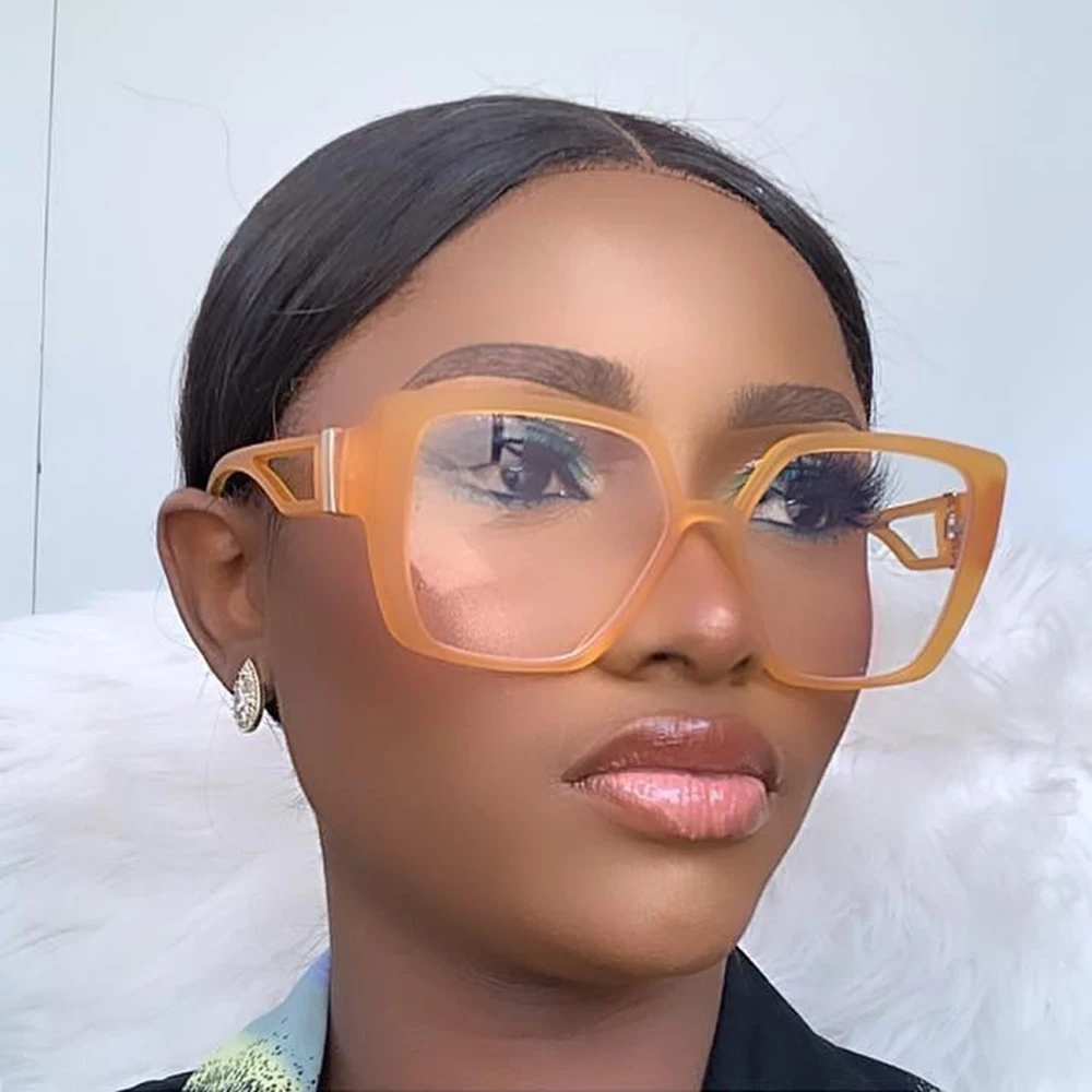 2024 Oversized Square Women's Glasses Frame Fashion Clear Lens Big  Transparent Eyeglasses Female Eyewear Frames Sunglasses UV400