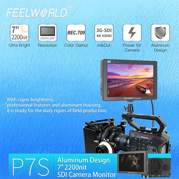 FEELWORLD P7S Camera DSLR Field Monitor 7 Inch 2200nit High Brightness IPS Screen OEM Custom Design Factory Price detail image
