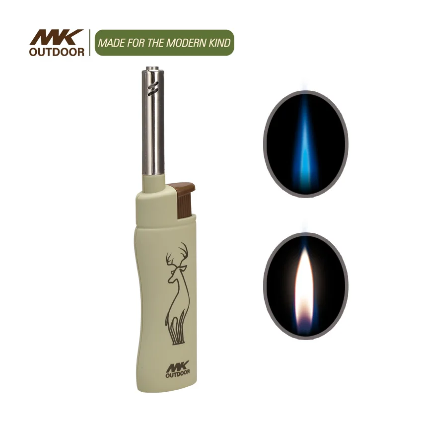 MK Peizou Transparent Windproof Lighter Custom Lighter Holder Bbq Torch Lighter with Kerosene