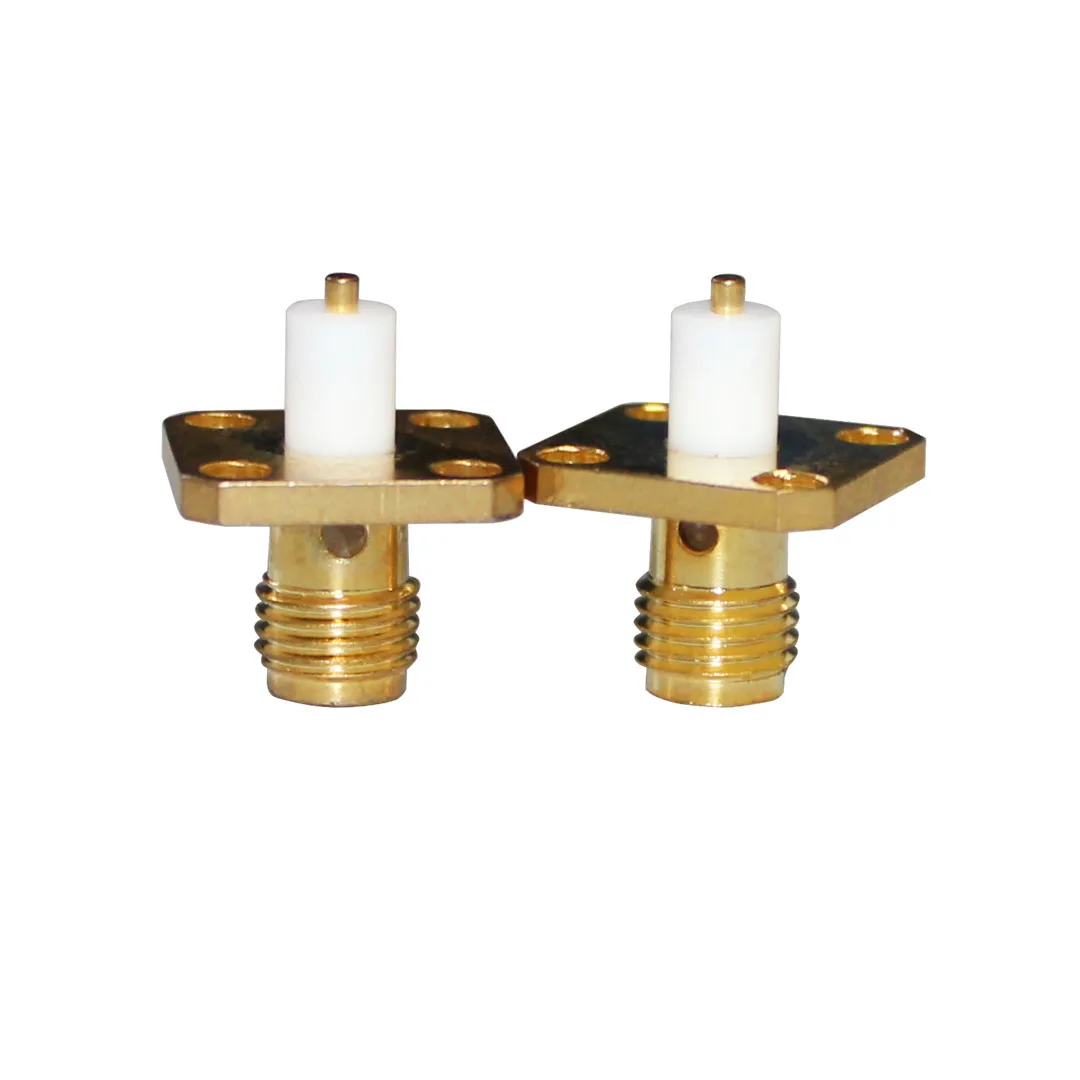 product hot sale sma kfd connector 50ohm female 4 holes flange sma connector-1