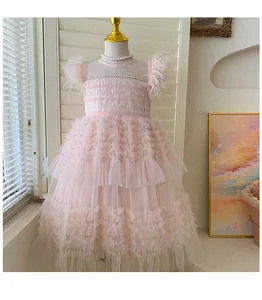 Summer Sweet Baby Clothes Children Tulle Wear Sleeveless Party Birthday Princess Girls Dresses Clothes for Kids