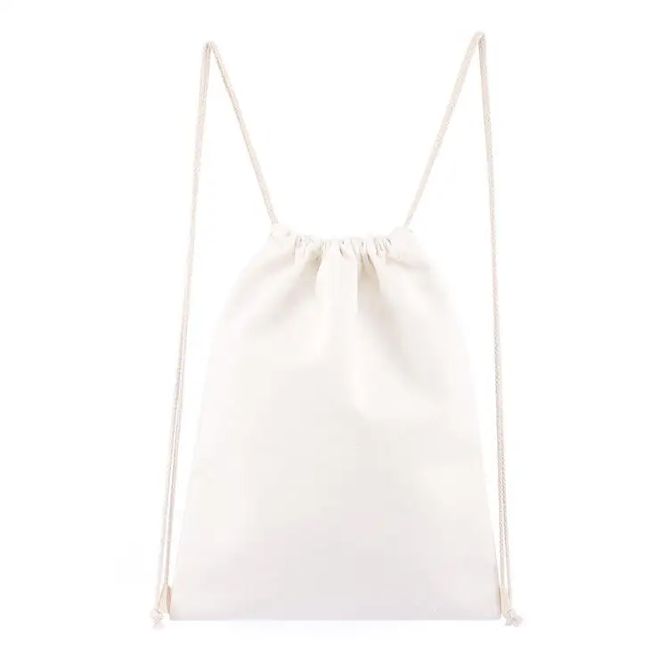 Manufacture Customized Canvas Cotton Waterproof Outdoor Travel Casual Sports Drawstring Backpack manufacture