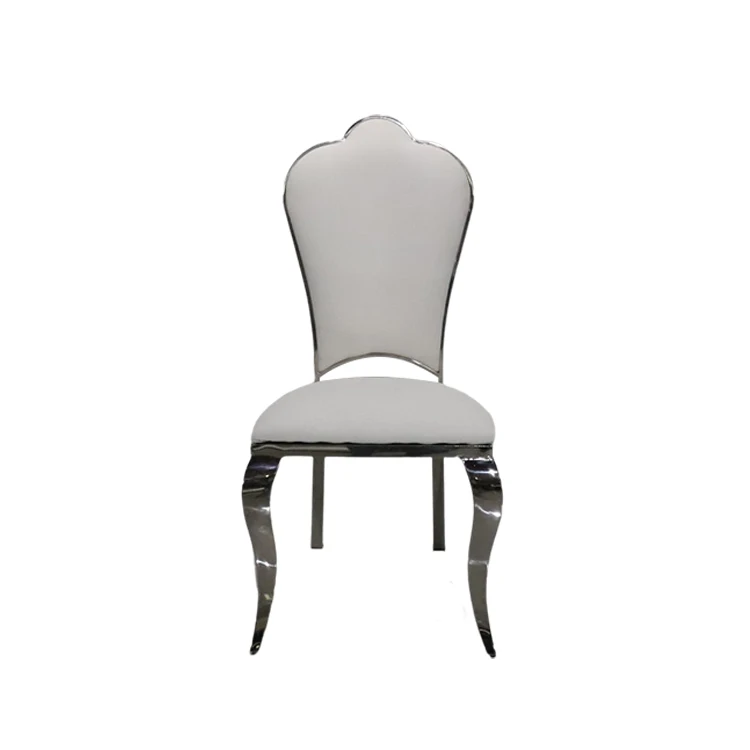Hotel High Back Grey Banquet Chair Pu Leather Upholstered Stainless