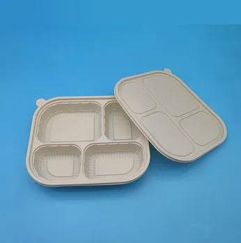 biodegradable Safe Eco Friendly Degradable Packaging Boxes Corn Starch Takeaway Disposable Lunch Box
