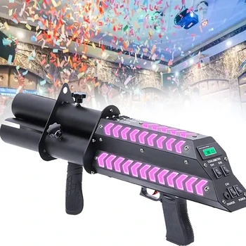 Topflashstar New 3 Head Confetti Gun Rechargeable Handheld Gun for Stage Wedding Party Battery Confetti Launcher Cannon Gun