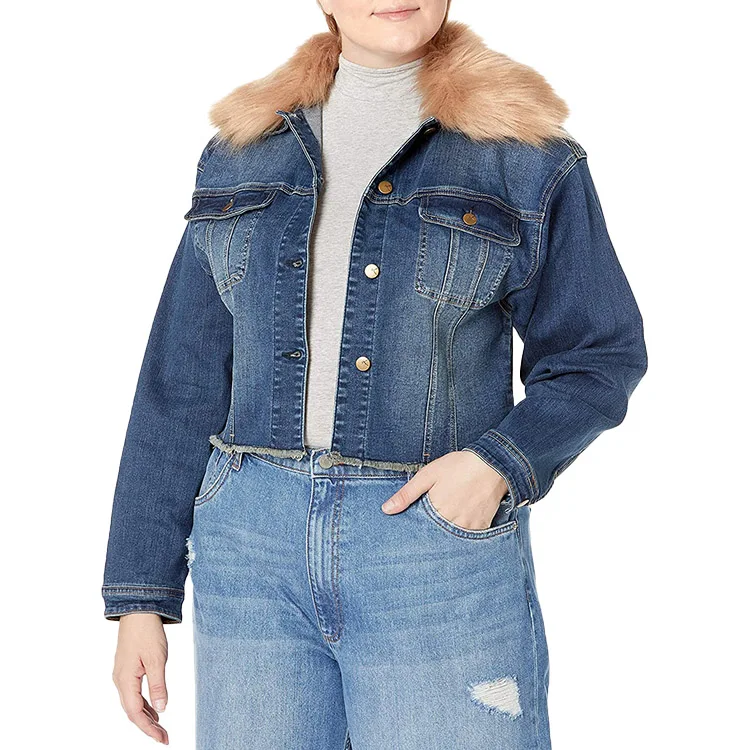 Jacket Fur Collar Women Denim Jackets 