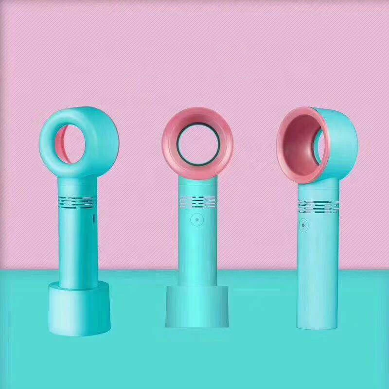 Newest Mini Fan Handheld Bladeless Fan Air Cooler USB Handy Portable Cooler Desk Fan With Battery  Ventiladores
