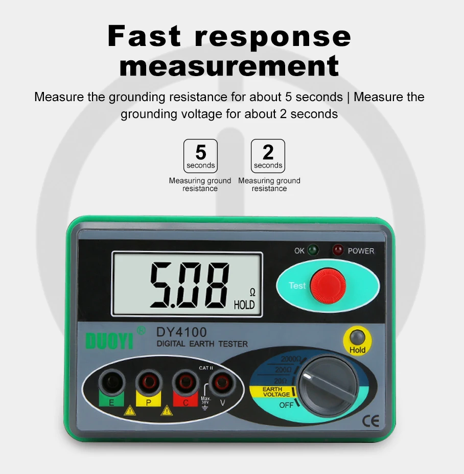 Original New Dy4100 Insulated Digital Megohm Meter Ground Resistance