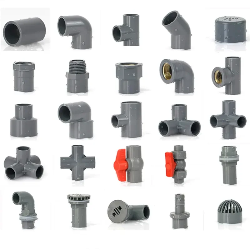 Water Supply All Types of Ball Valve Way Plastic Joint 45 90 Degree  Elbow Flange Tee Reduce Coupling Pvc Pipe Fittings Names