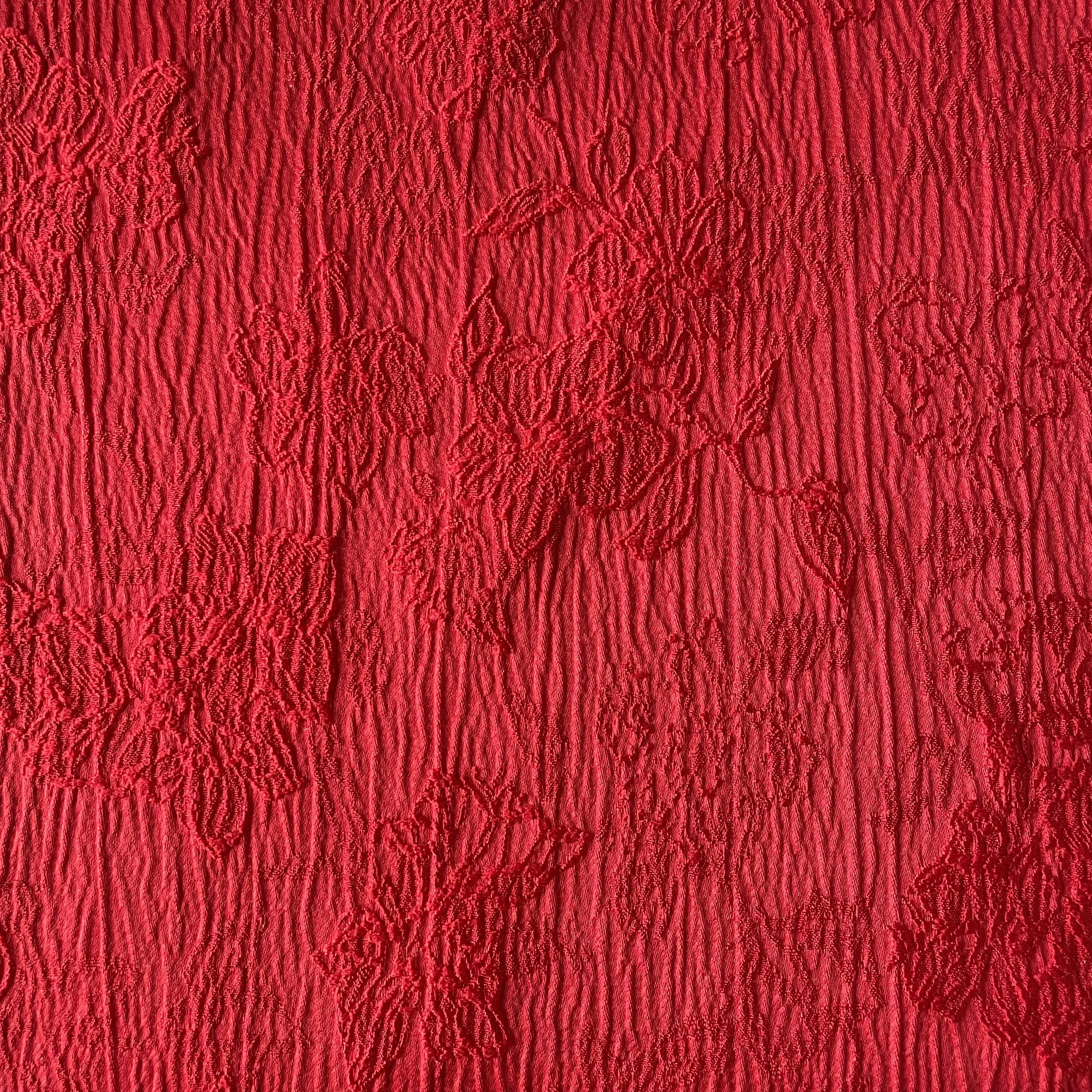 Textured Raised Embossed 3D Dimensional Floral Pattern Design Woven Polyester Spandex Stretchy Jacquard Stocklot Fabrics Hotsale