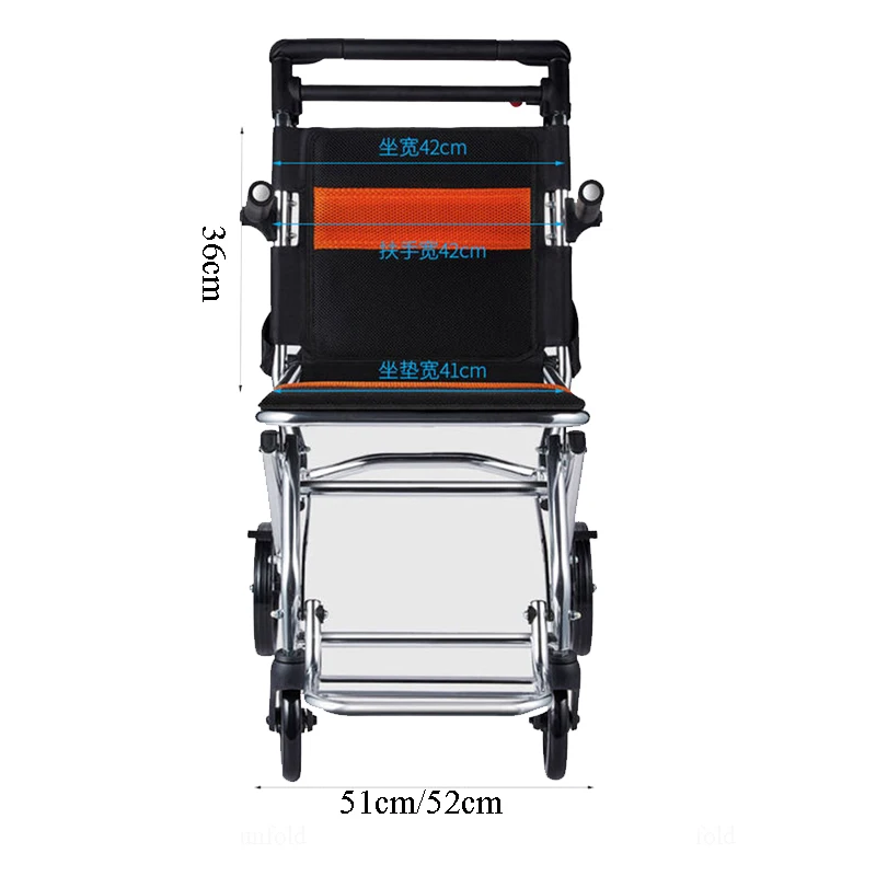 7.5 KG Elderly Wheelchair Can Be Folded on the Plane Light Portable Travel Small Children Disabled People Inflatable Walking