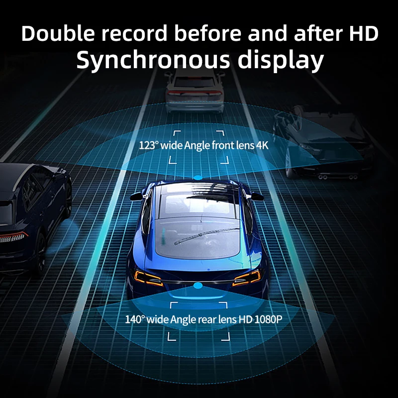 New Arrival 10.26" Dash Cam Front and Rear 4k Dual Lens CarPlay HD Car DVR GPS Black Box for Automobile Recording