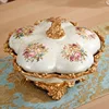 Mixed color pearl powder with lid six grid nut platter