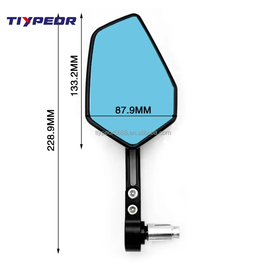 product tiypeor universal handle mirror cnc blue glass anti glare multi angle adjustable rearview mirror large field of view-2